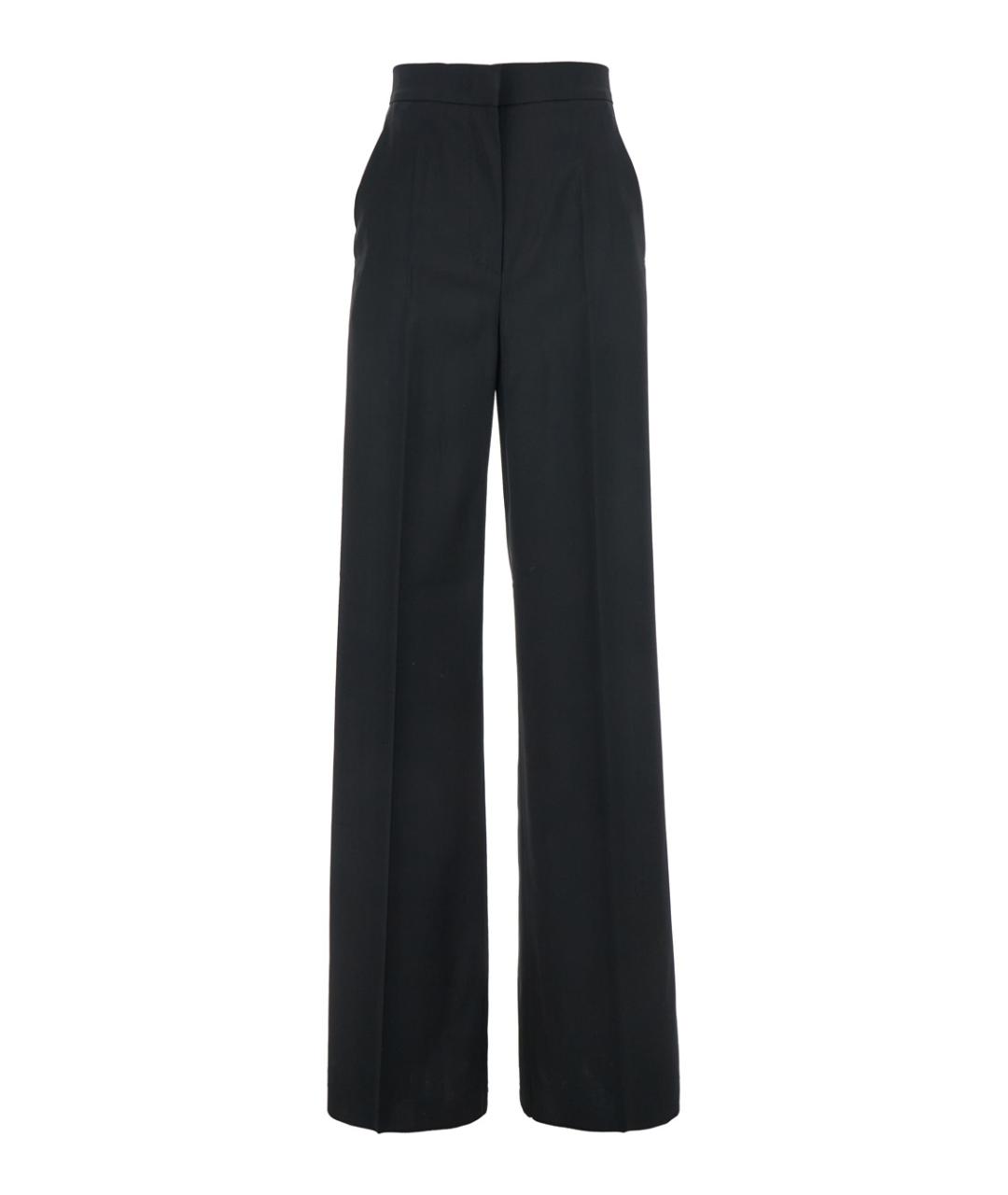 MAX MARA Черные шерстяные прямые брюки, фото 1