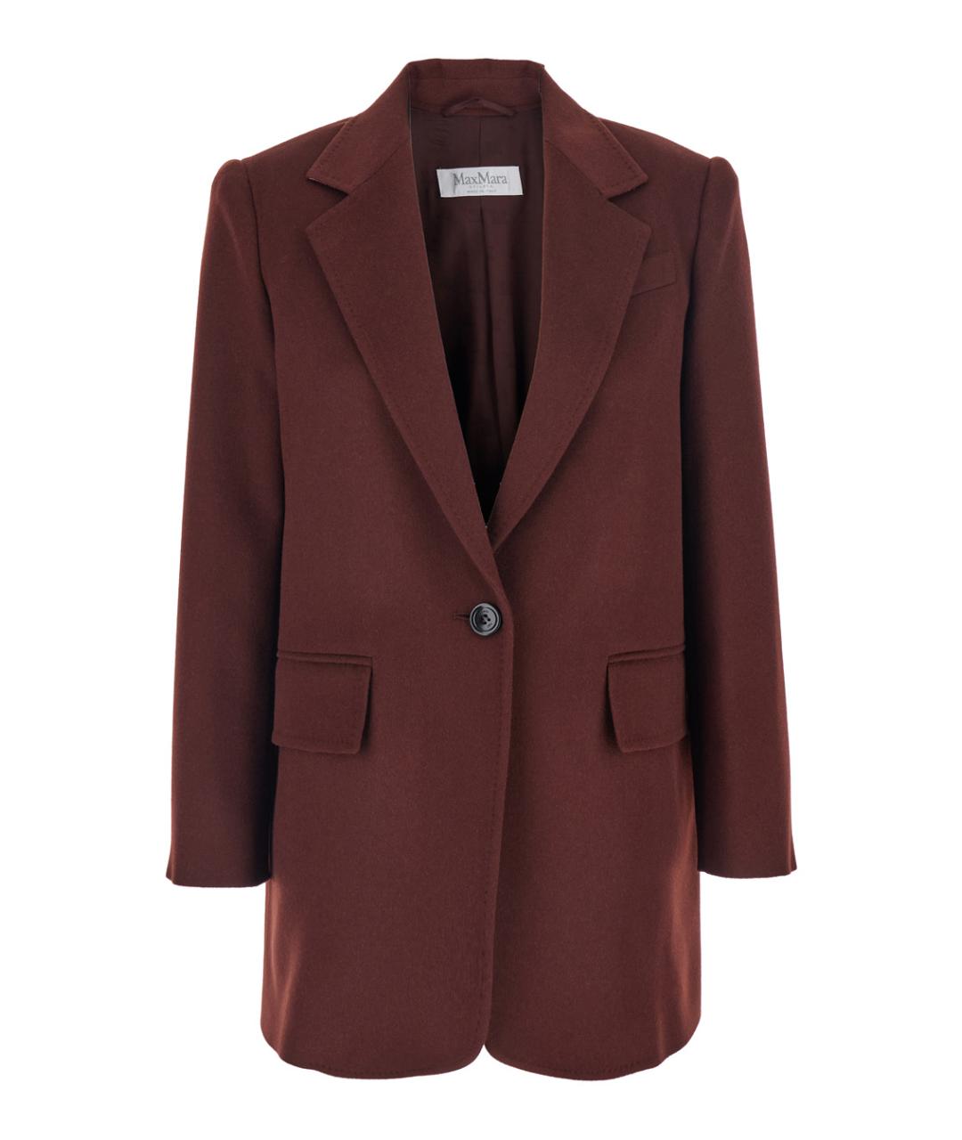 MAX MARA Бордовый шерстяной жакет/пиджак, фото 1