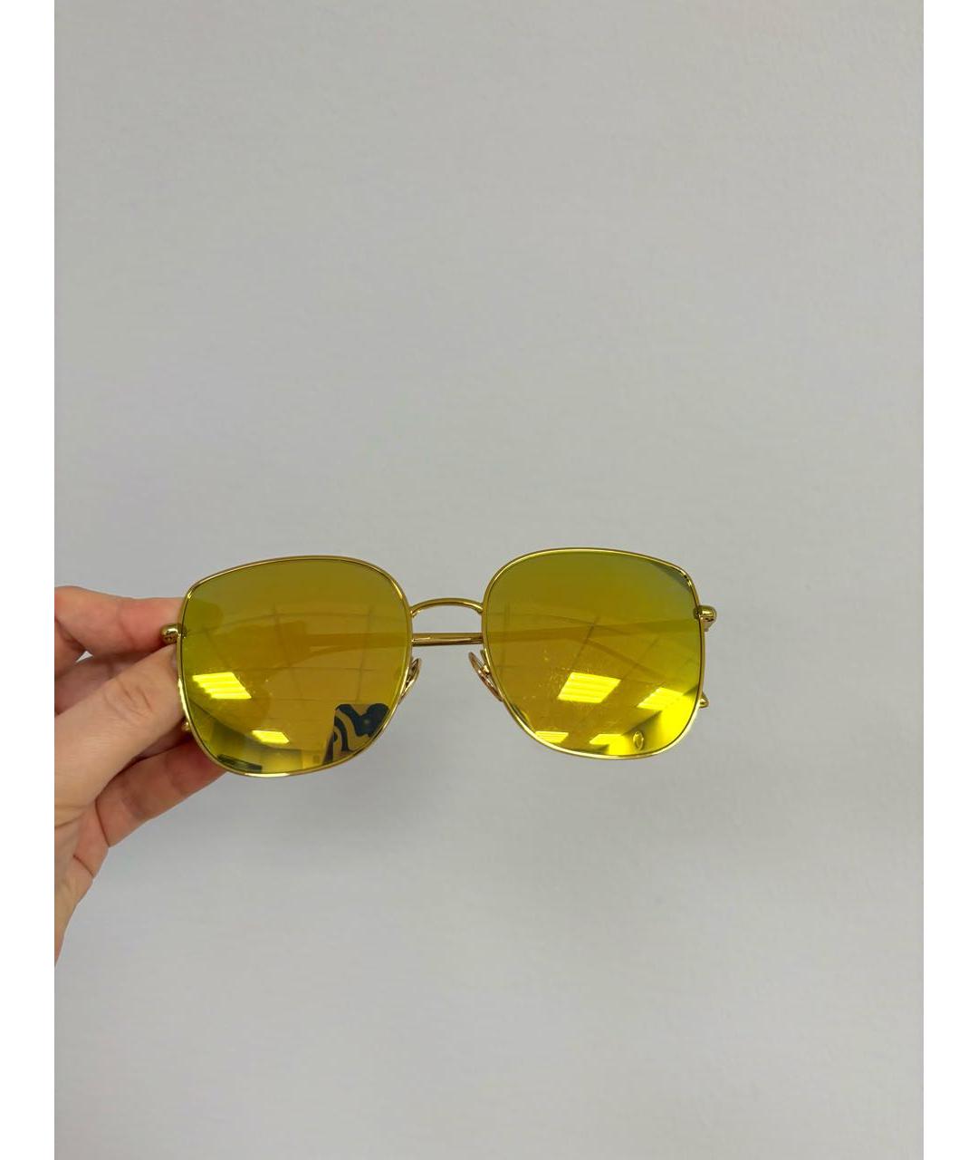ISABEL MARANT Золотые металлические солнцезащитные очки, фото 3