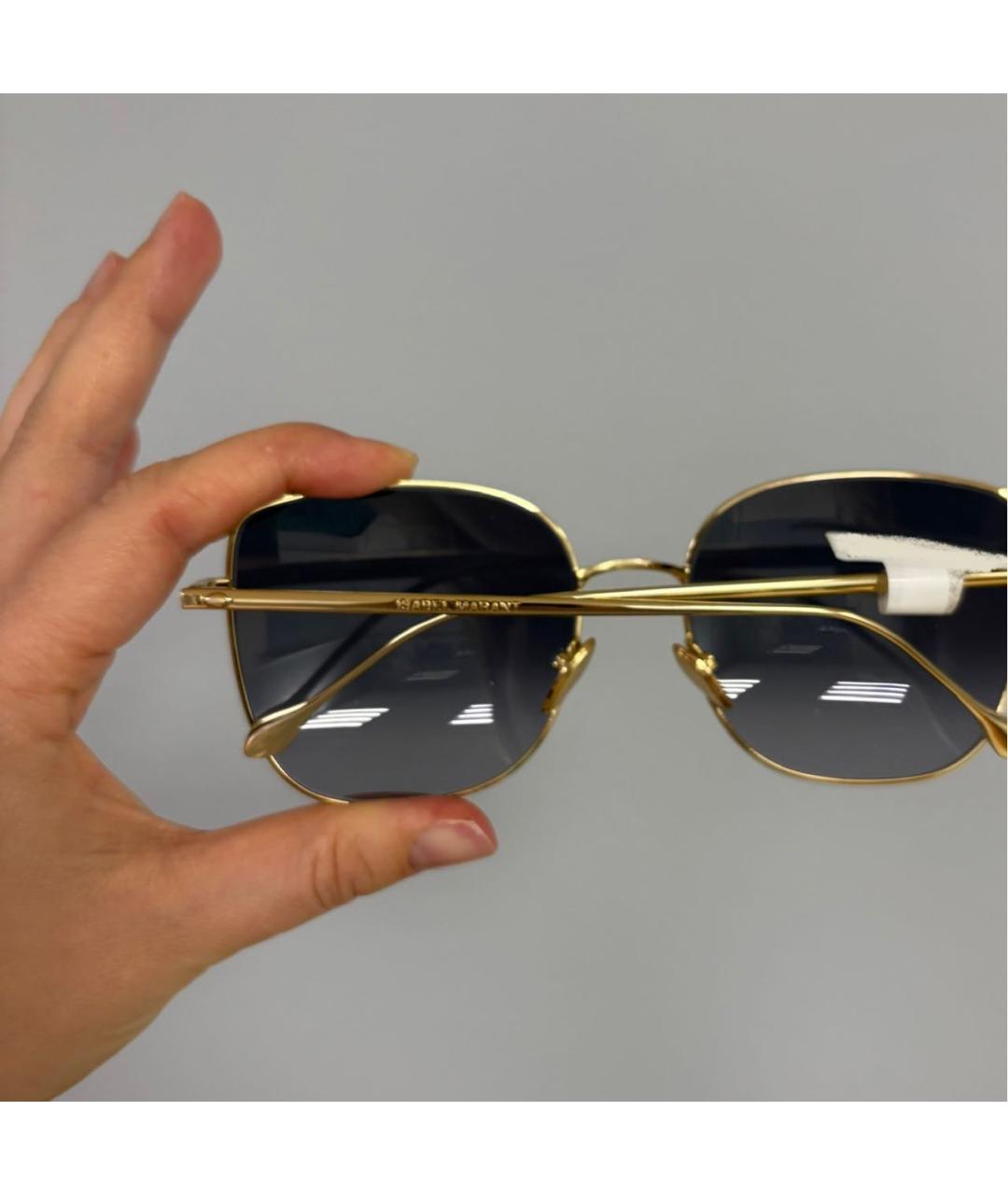 ISABEL MARANT Золотые металлические солнцезащитные очки, фото 5