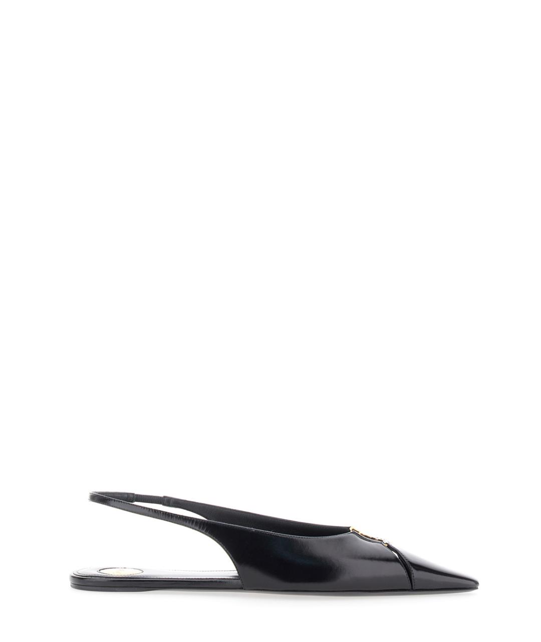 SAINT LAURENT Черные кожаные балетки, фото 1