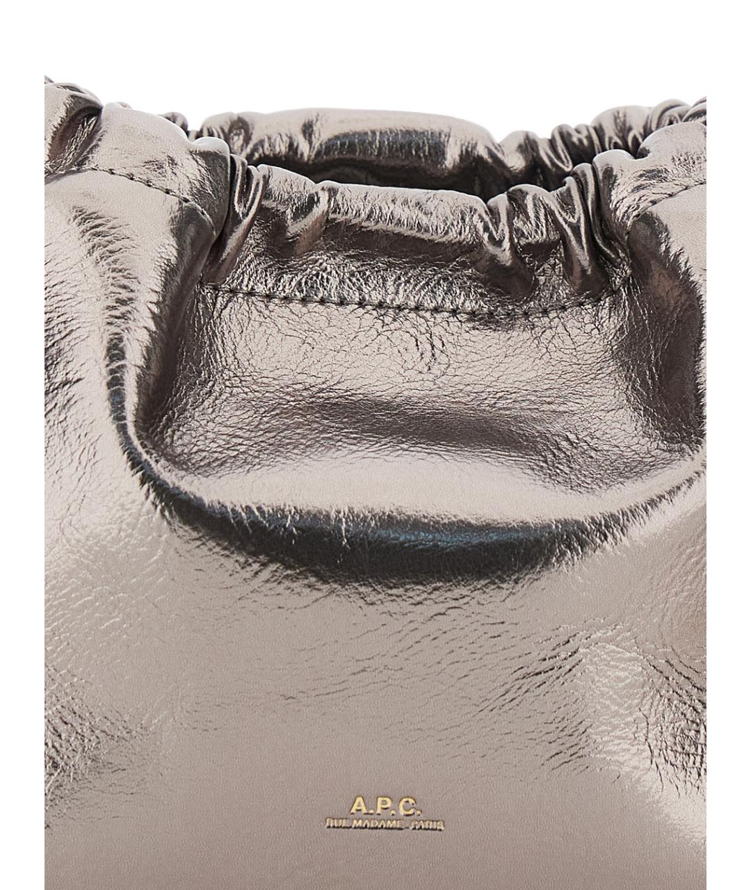 A.P.C. Серебряная сумка через плечо из искусственной кожи, фото 3