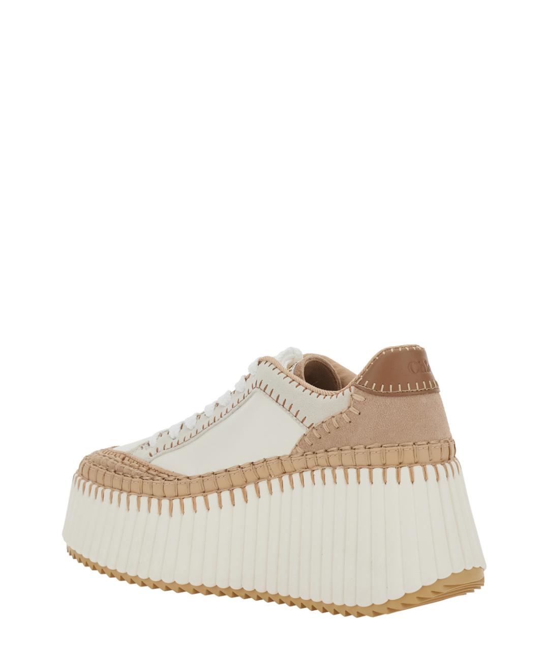 CHLOE Бежевые текстильные кроссовки, фото 3