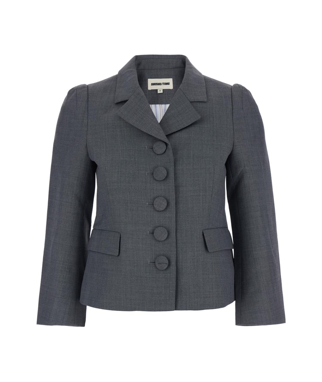 SHUSHU/TONG Серый полиэстеровый жакет/пиджак, фото 1