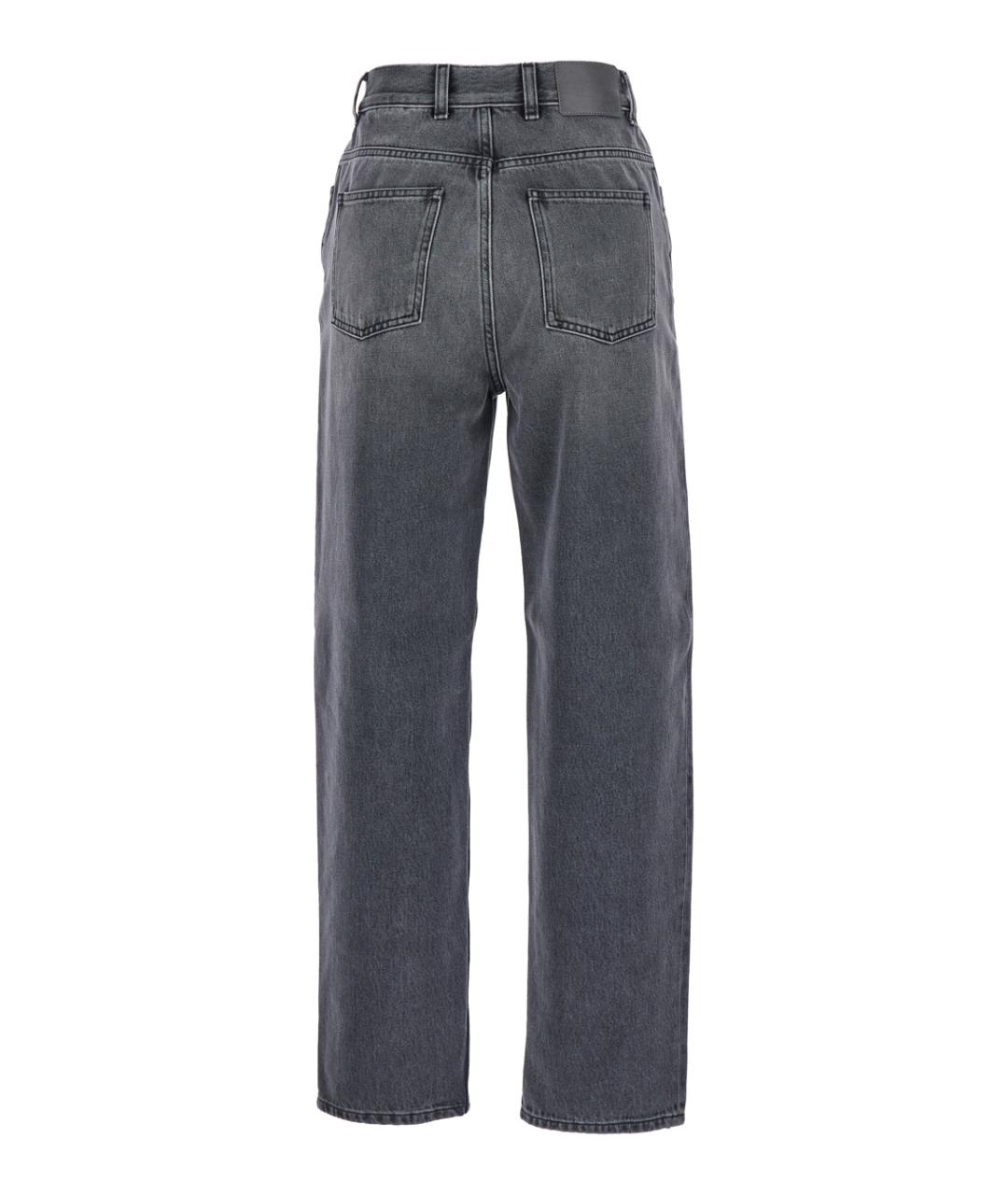 MONCLER Серые хлопковые прямые джинсы, фото 2