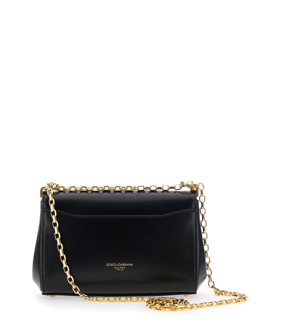 DOLCE&GABBANA Черная кожаная сумка через плечо, фото 2