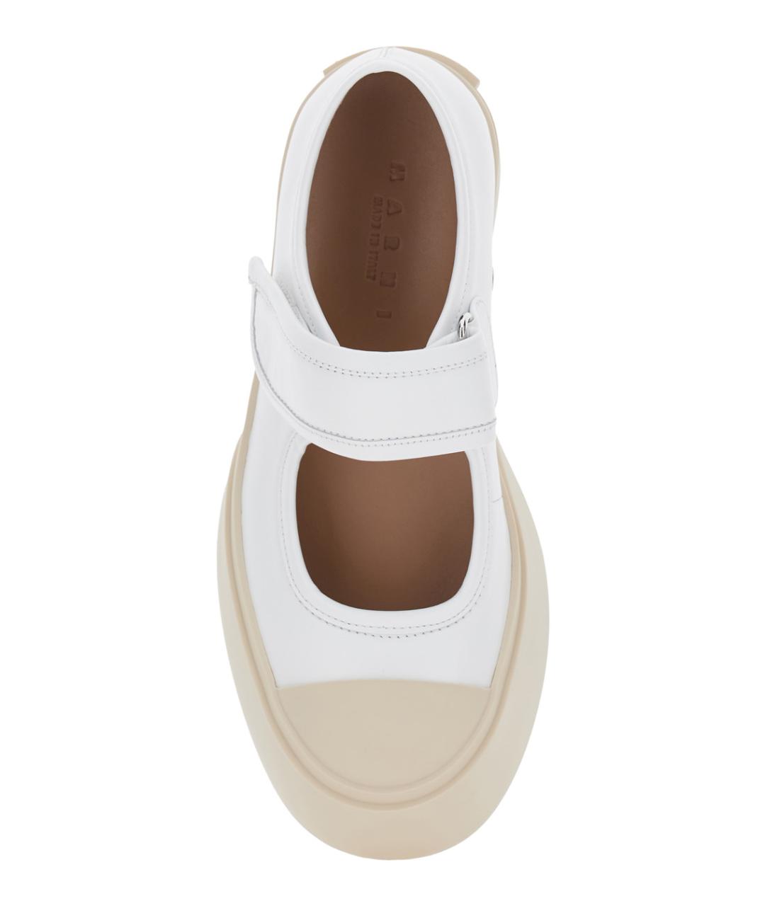 MARNI Белые кожаные кроссовки, фото 4