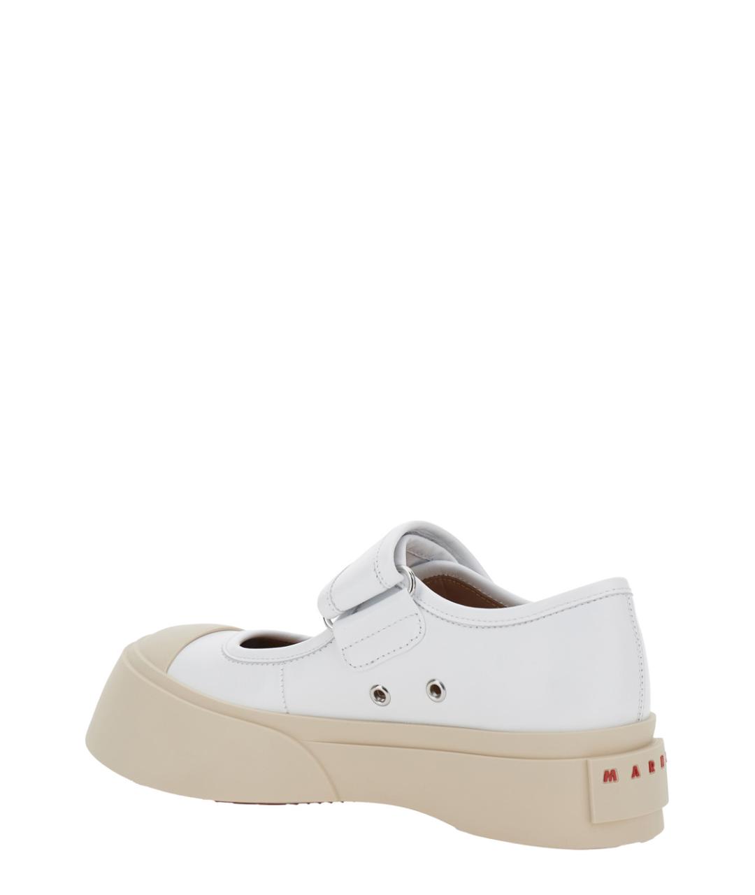 MARNI Белые кожаные кроссовки, фото 3