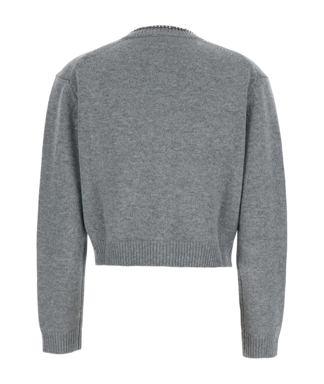 SEMICOUTURE Серый шерстяной кардиган, фото 2