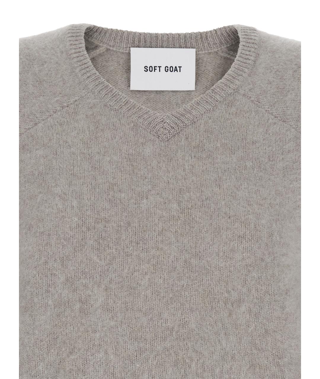 SOFT GOAT Серый кашемировый джемпер / свитер, фото 3