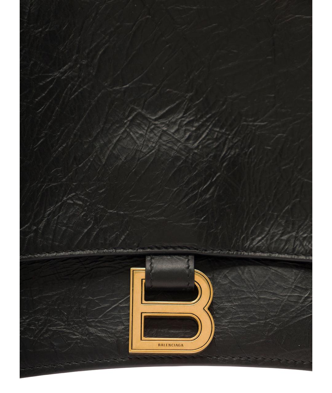 BALENCIAGA Черная кожаная сумка через плечо, фото 4