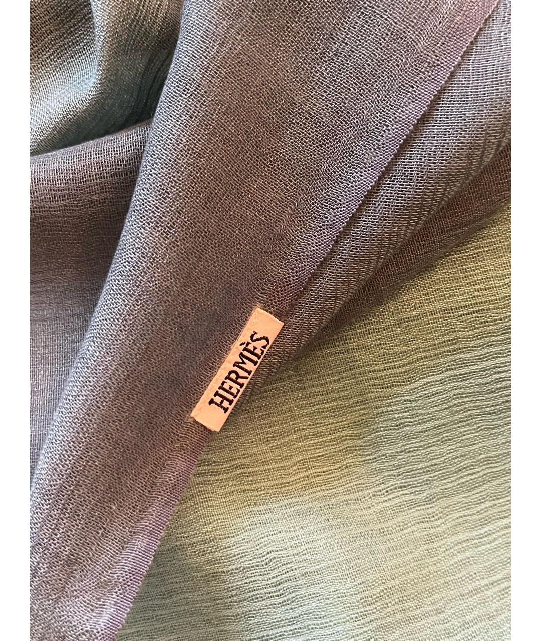 HERMES Бирюзовый шелковый платок, фото 4