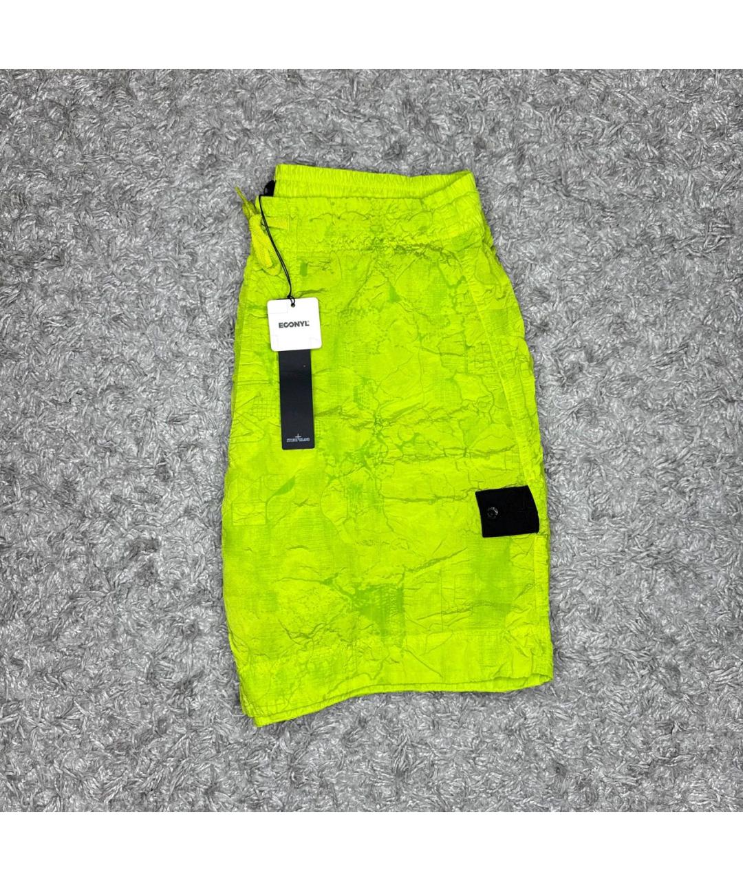 STONE ISLAND SHADOW PROJECT Салатовые полиэстеровые шорты, фото 2