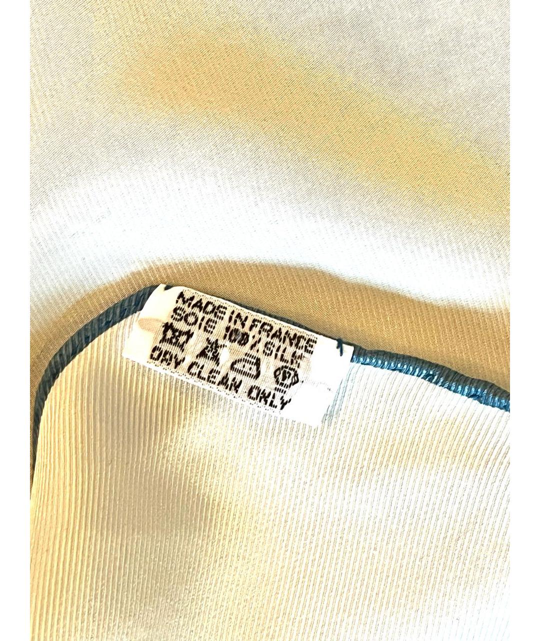 HERMES Белый шелковый платок, фото 5