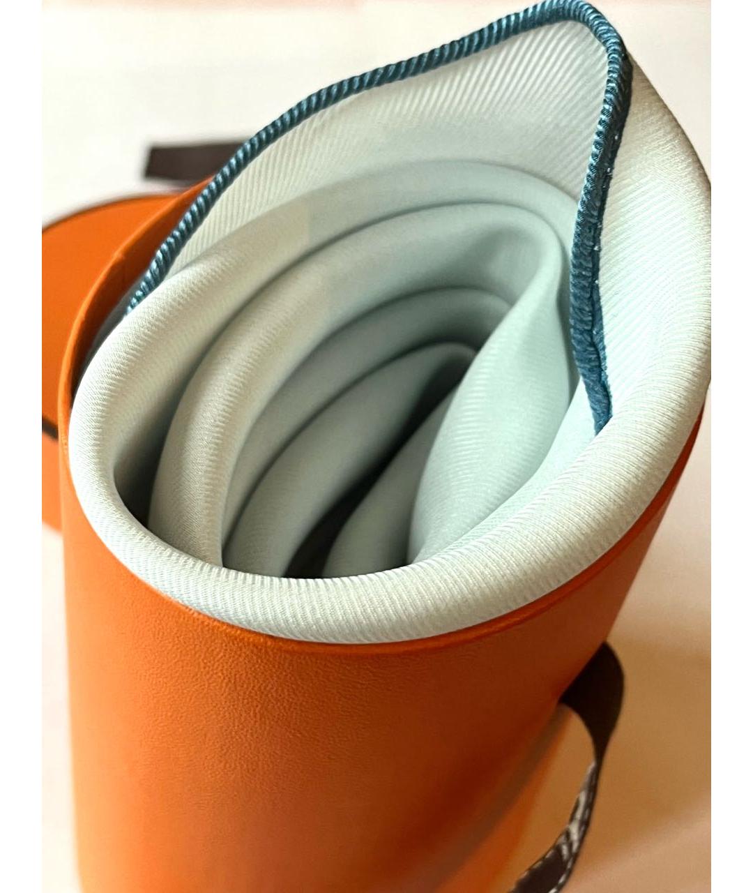 HERMES Белый шелковый платок, фото 2