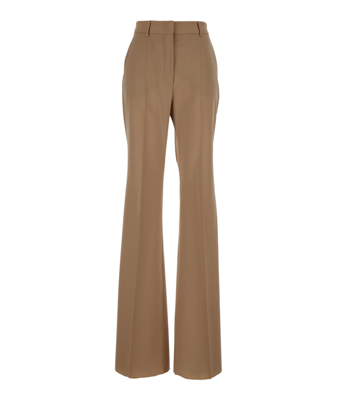 SPORTMAX Бежевые шерстяные прямые брюки, фото 1