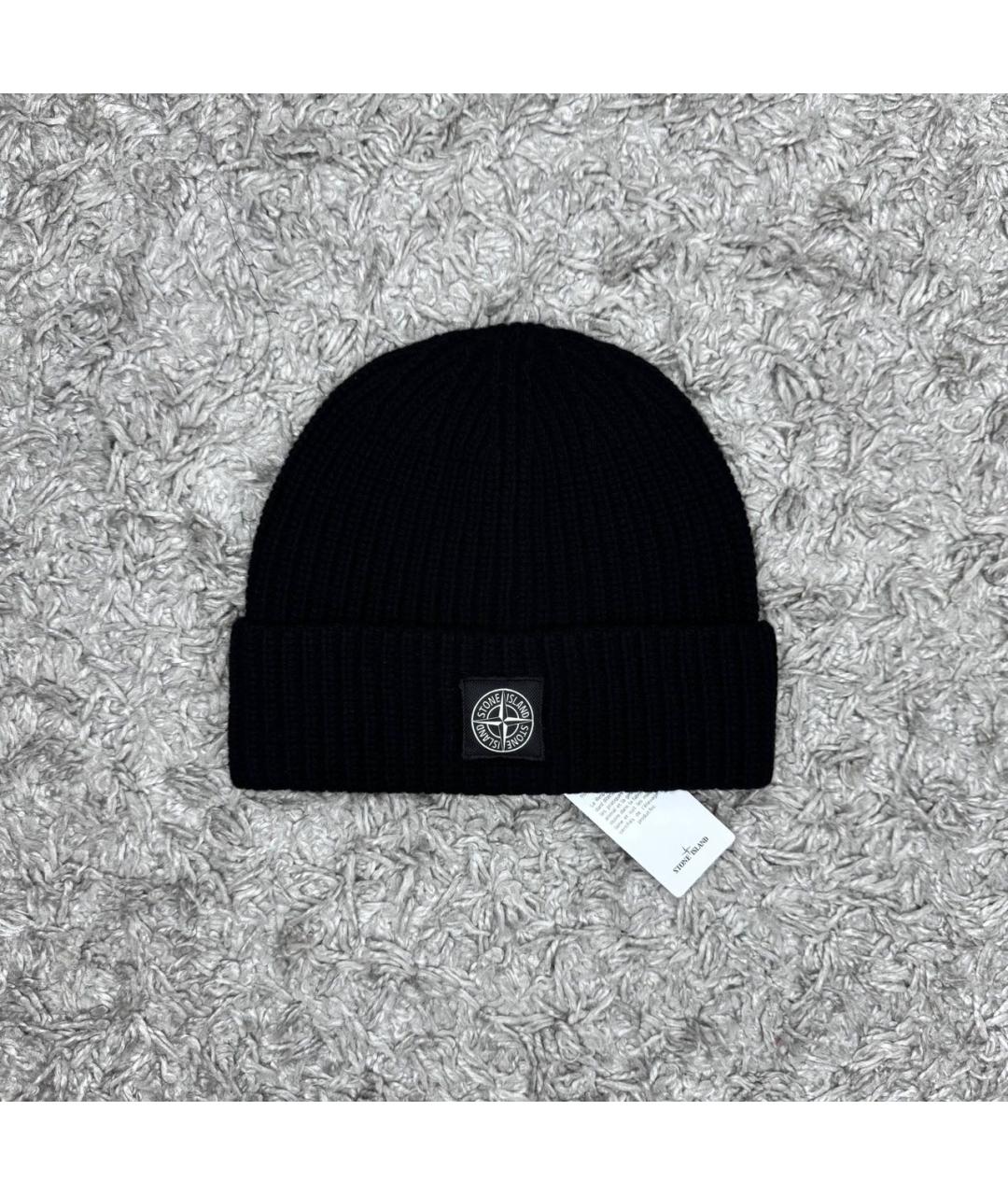 STONE ISLAND Черная шерстяная шапка, фото 6