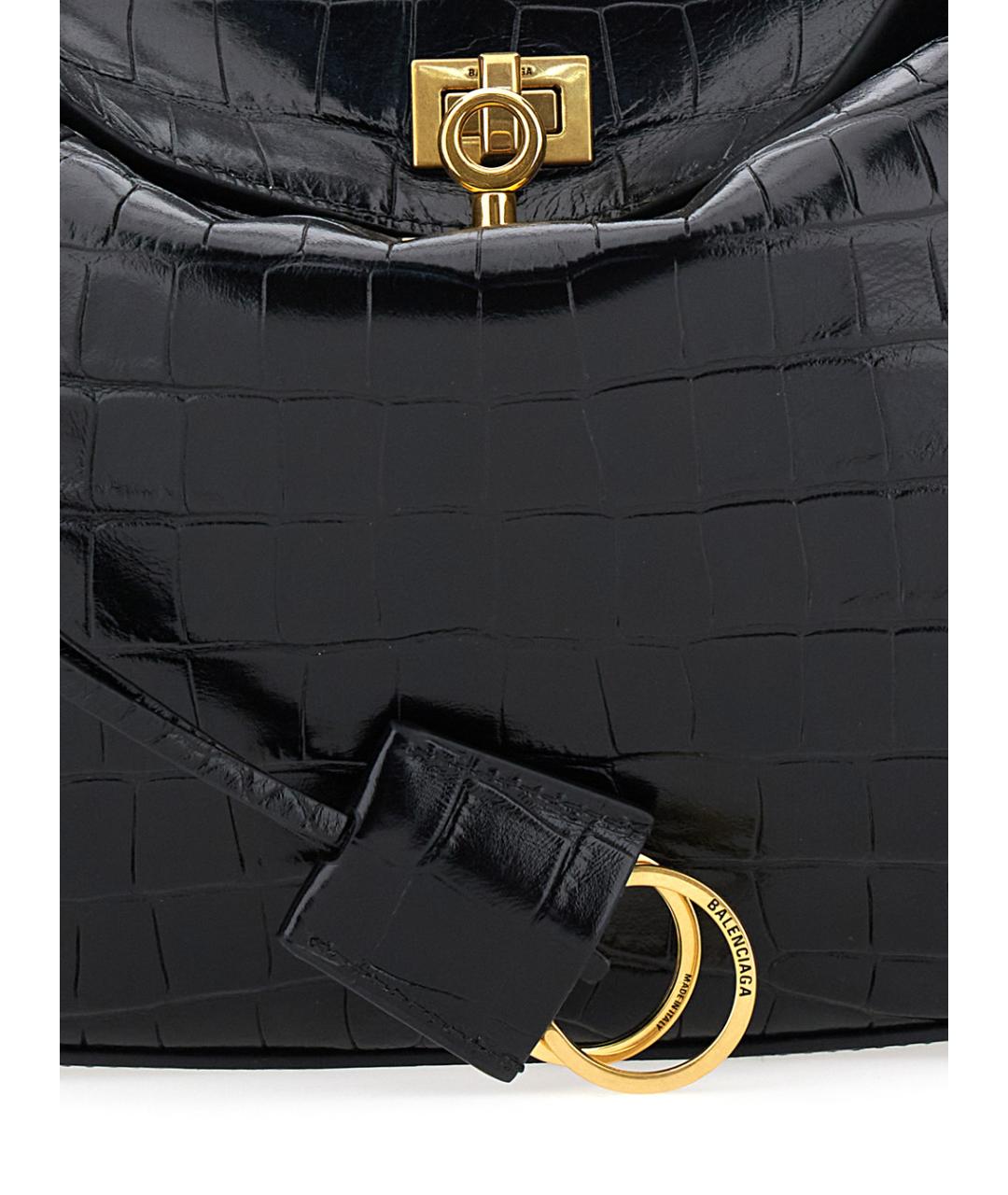 BALENCIAGA Черная кожаная сумка тоут, фото 3