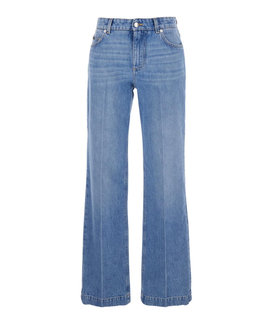 DOLCE&GABBANA Синие хлопковые прямые джинсы, фото 1