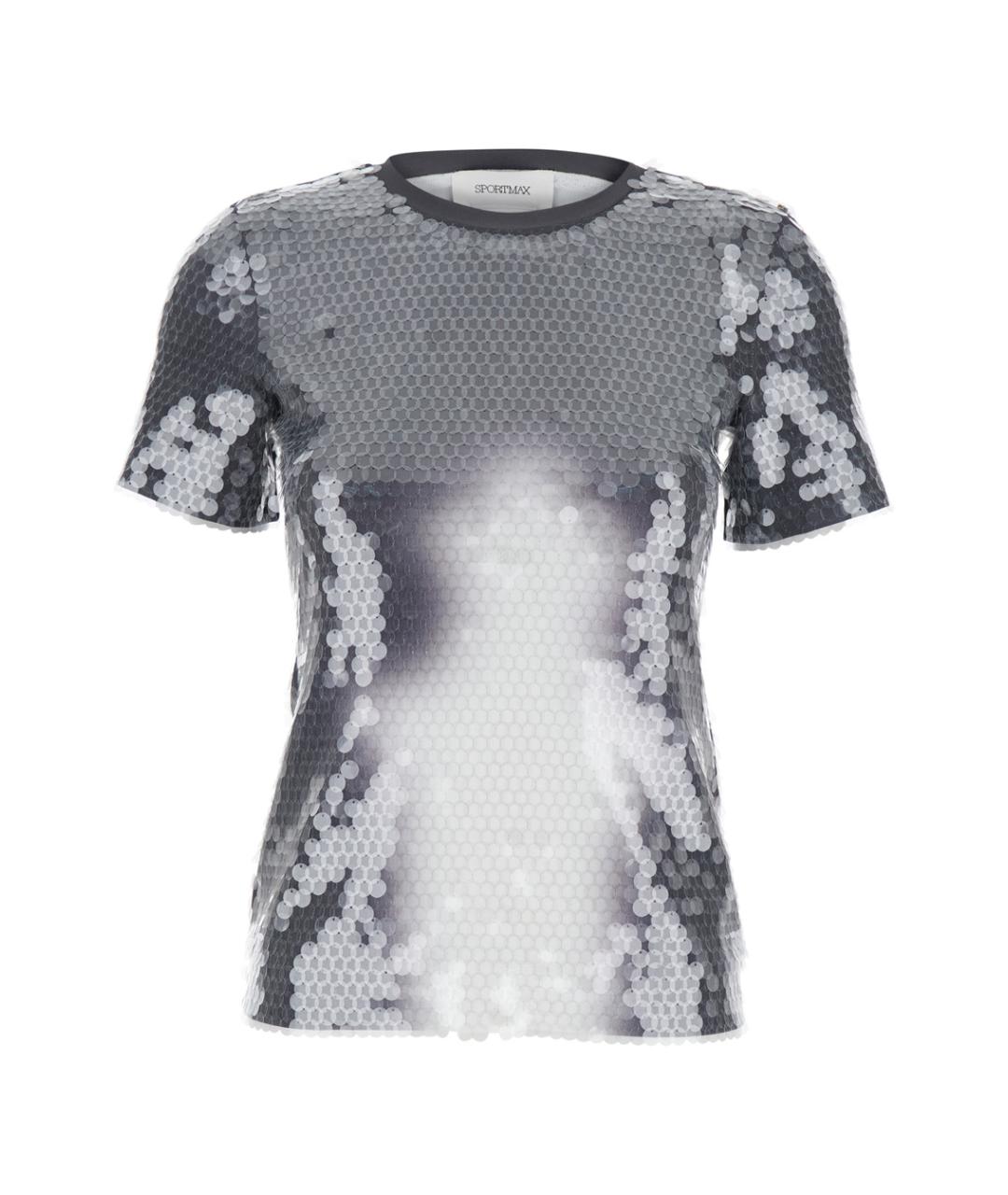 SPORTMAX Серая полиамидовая футболка, фото 1