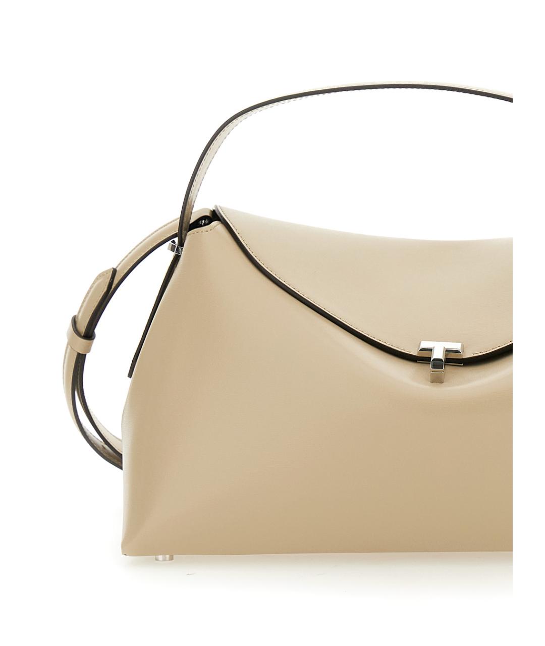 TOTEME Бежевая кожаная сумка с короткими ручками, фото 3