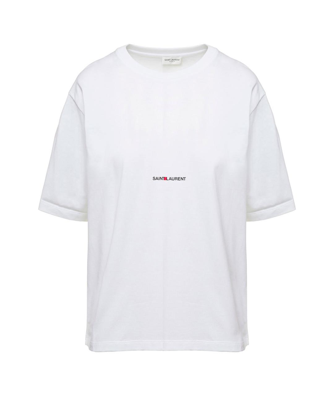 SAINT LAURENT Белая хлопковая футболка, фото 1