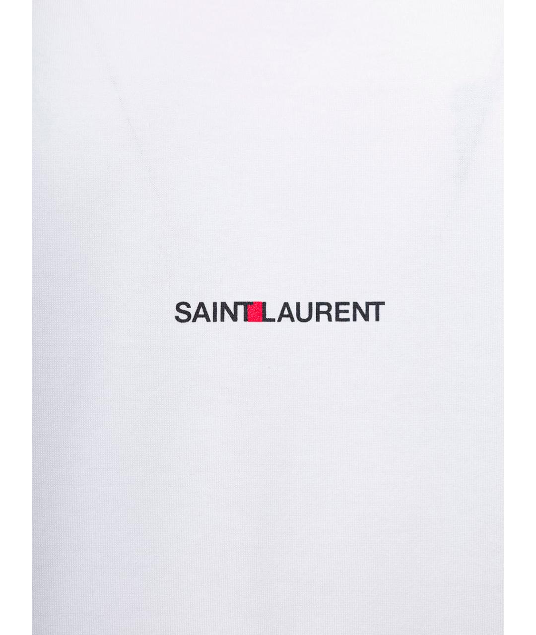 SAINT LAURENT Белая хлопковая футболка, фото 3
