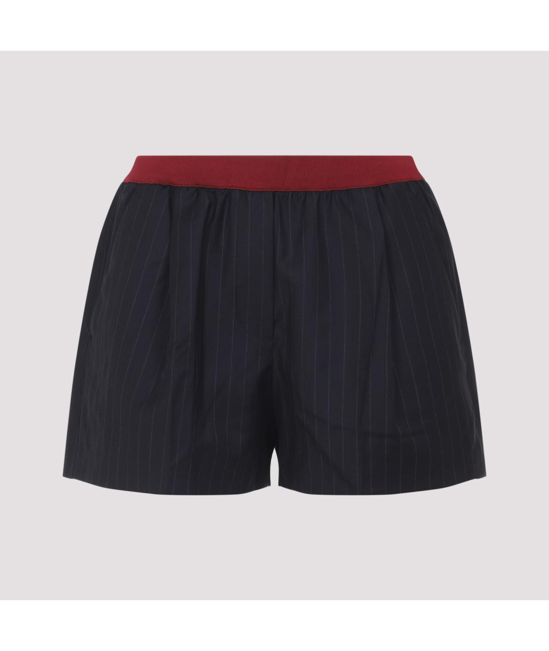 MIU MIU Темно-синие шерстяные шорты, фото 2