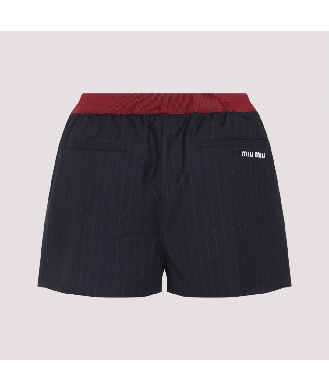 MIU MIU Темно-синие шерстяные шорты, фото 3