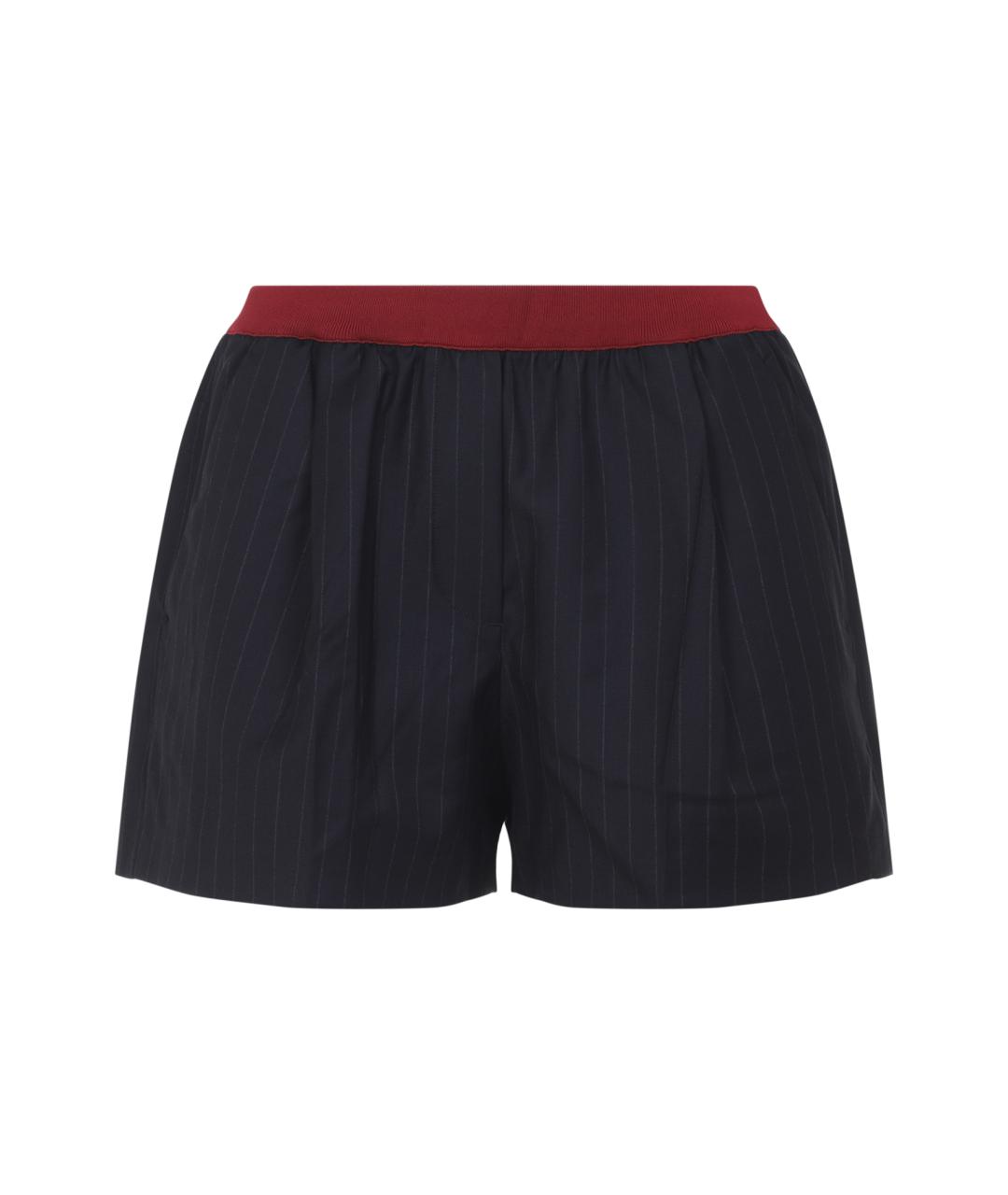 MIU MIU Темно-синие шерстяные шорты, фото 1