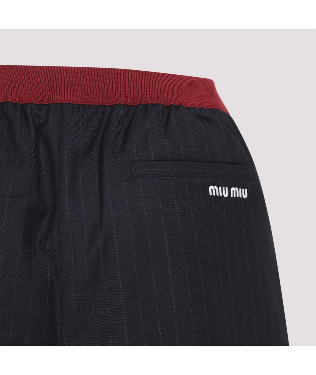 MIU MIU Темно-синие шерстяные шорты, фото 4