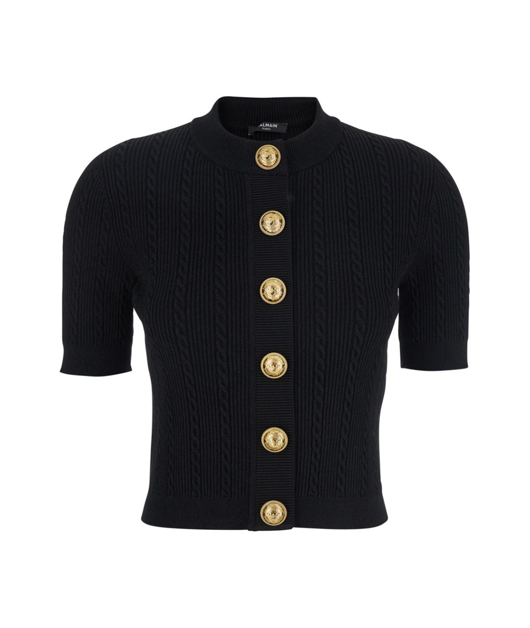 BALMAIN Черный вискозный кардиган, фото 1