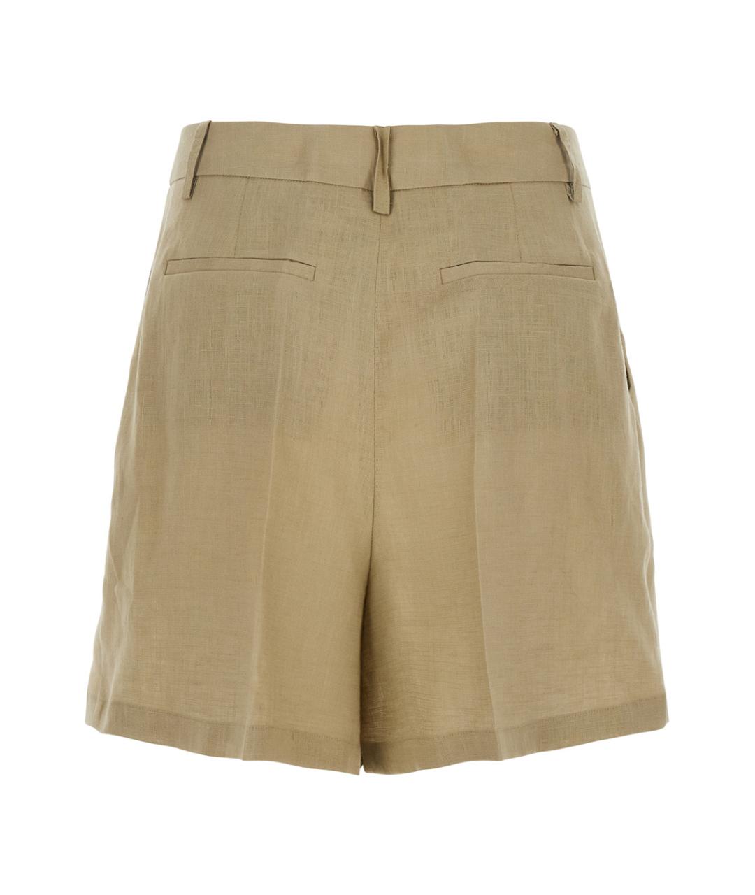 SEMICOUTURE Бежевые льняные шорты, фото 2