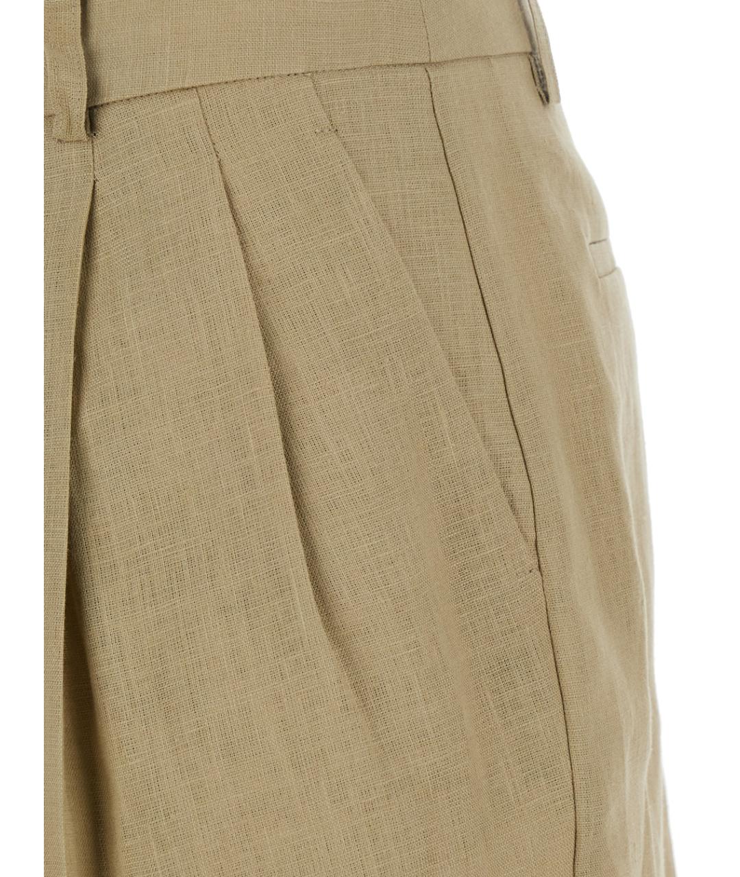 SEMICOUTURE Бежевые льняные шорты, фото 3