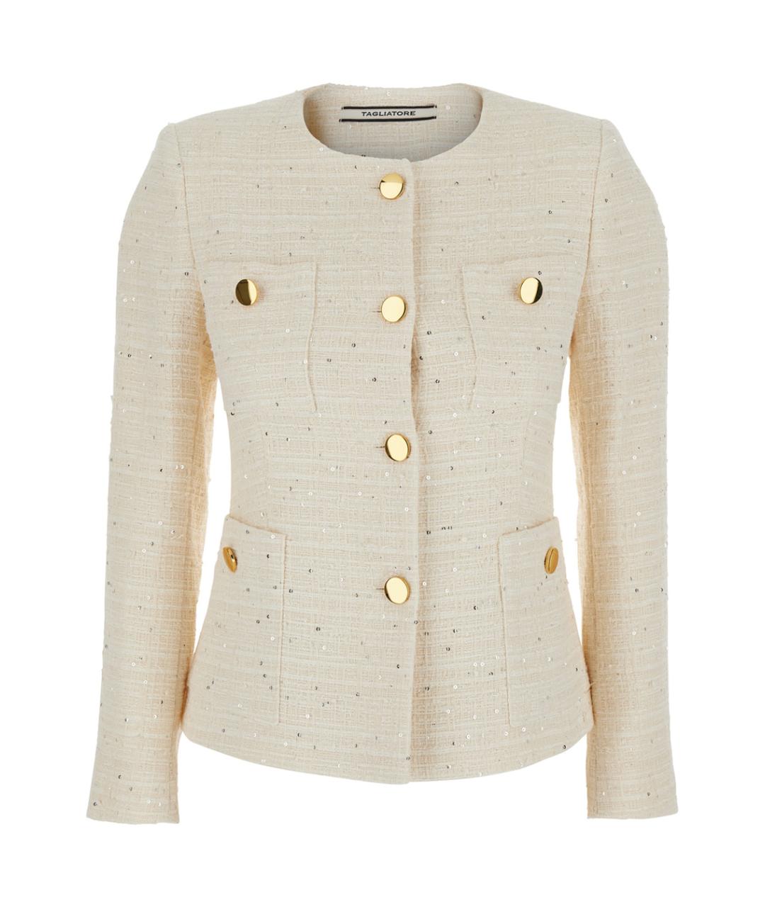TAGLIATORE Белый хлопковый жакет/пиджак, фото 1
