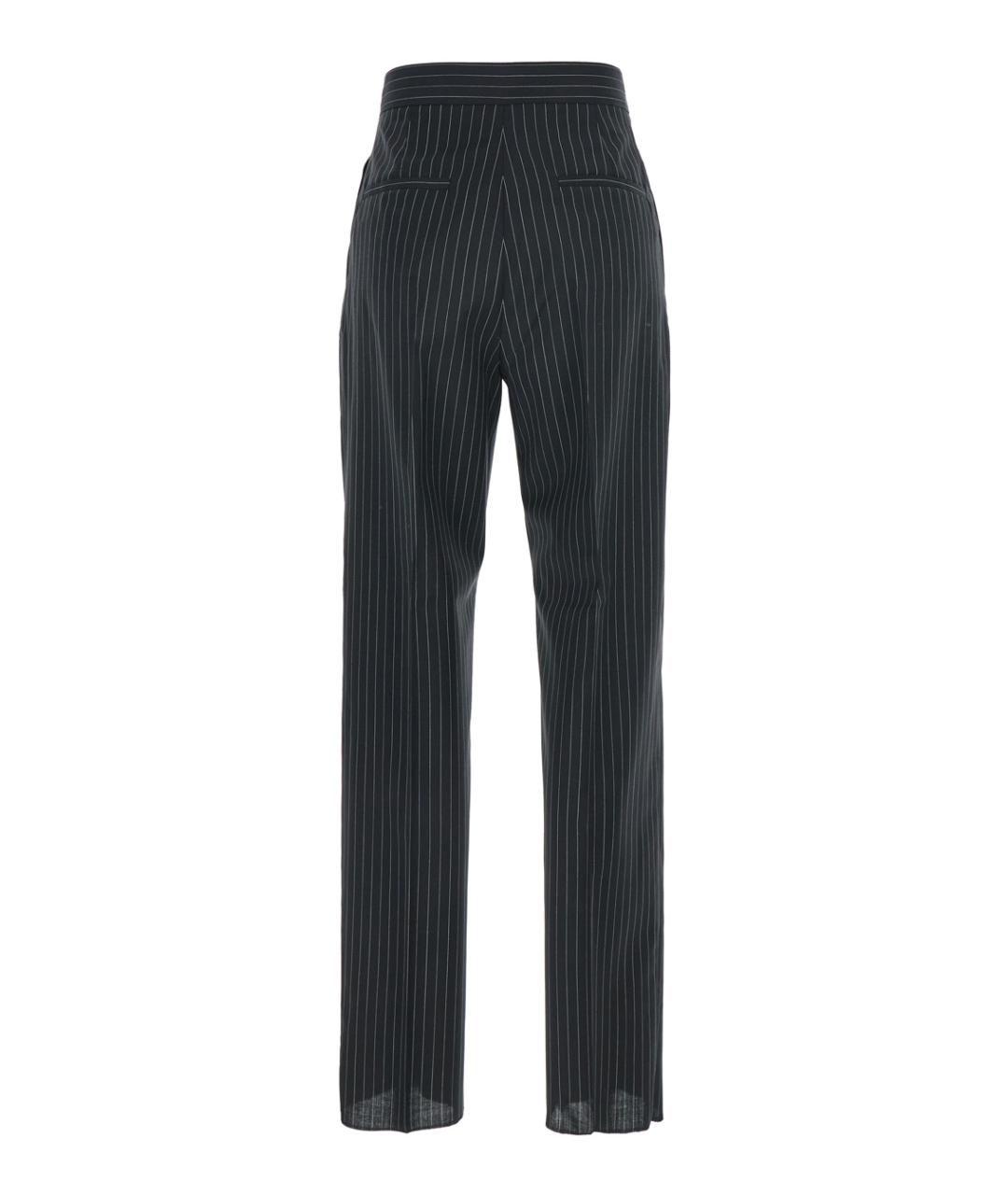 MAX MARA Черные шерстяные прямые брюки, фото 2