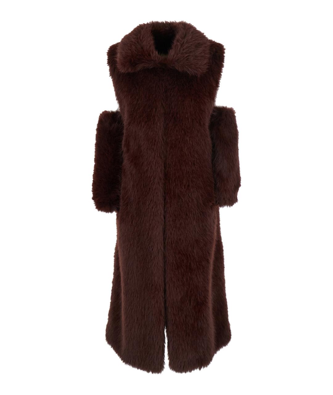 B&B COUTURE Бордовый меховой жилет, фото 4