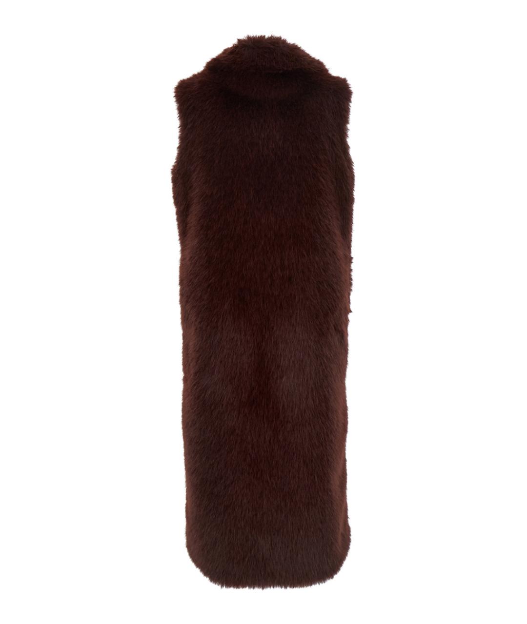 B&B COUTURE Бордовый меховой жилет, фото 2