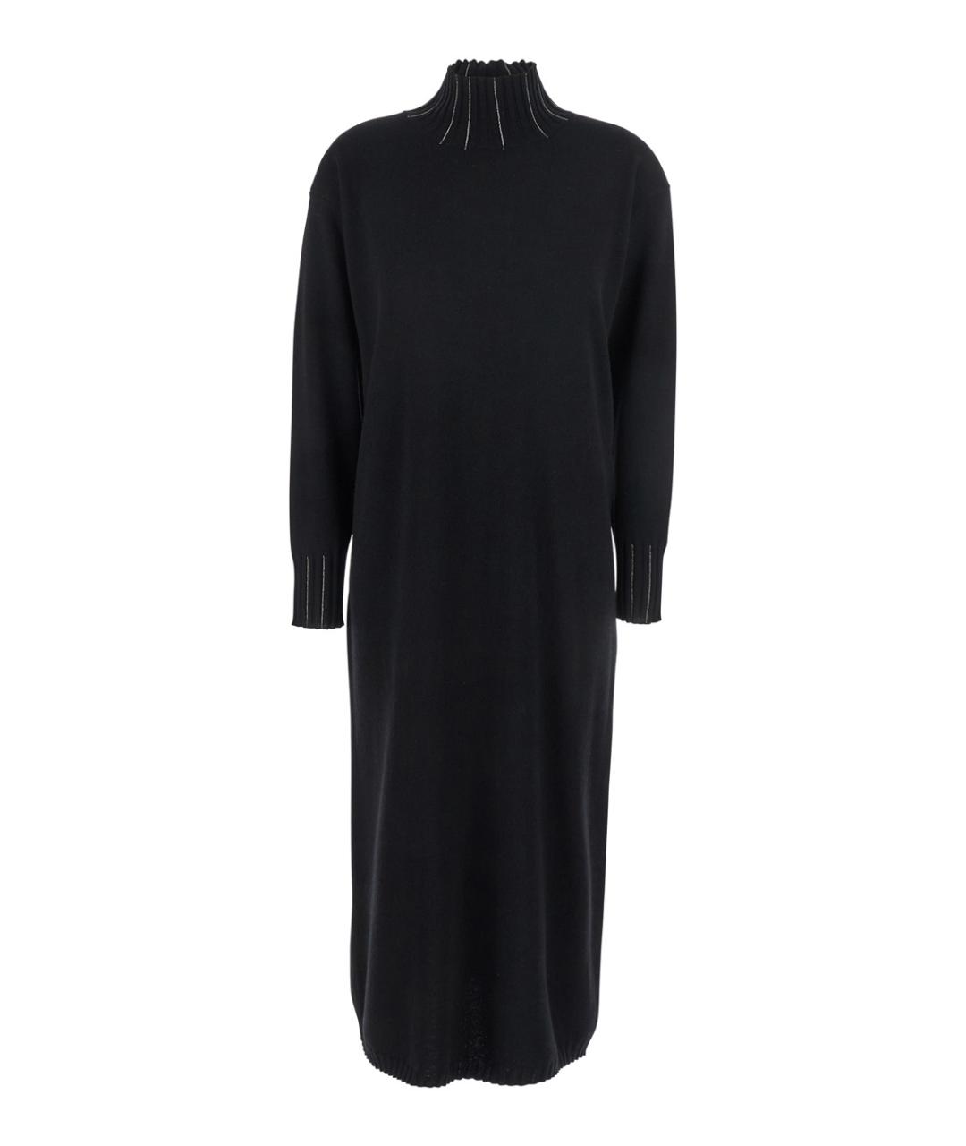 FABIANA FILIPPI Черное шерстяное повседневное платье, фото 1