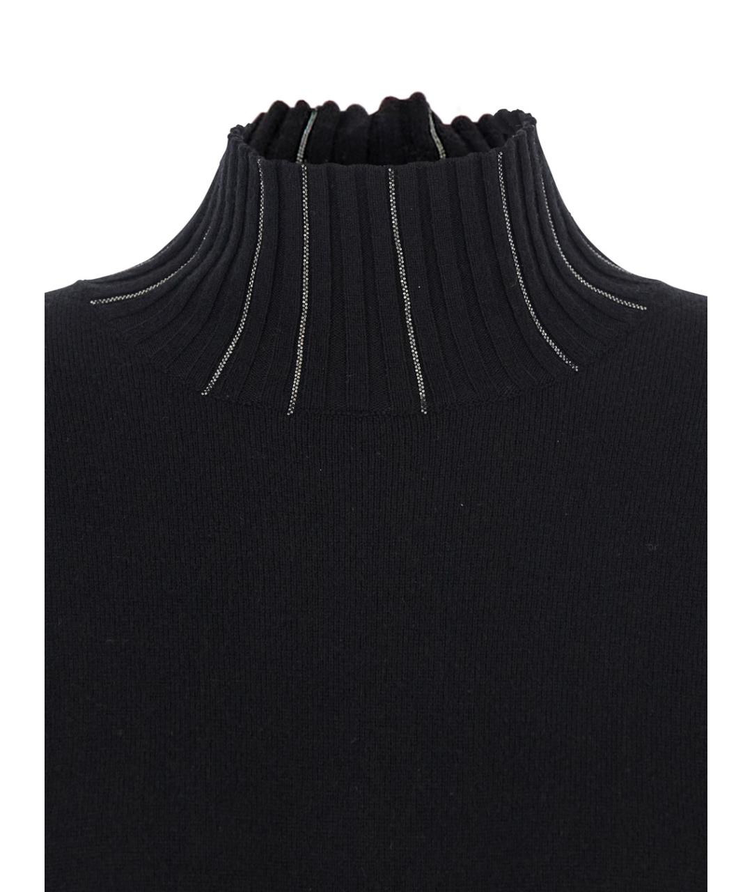 FABIANA FILIPPI Черное шерстяное повседневное платье, фото 3