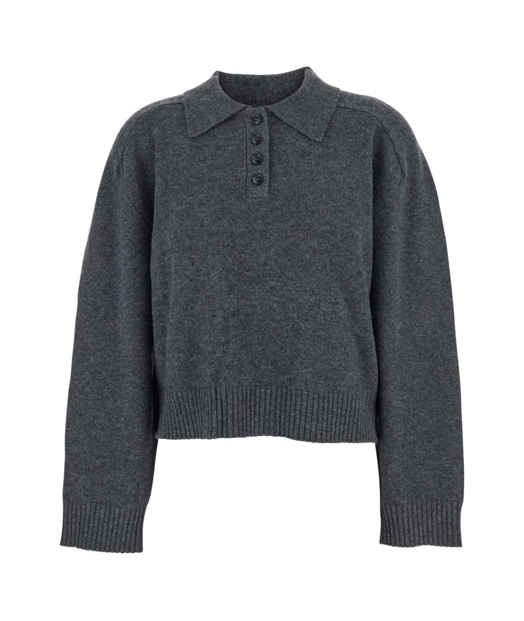 LOULOU STUDIO Серый кашемировый джемпер / свитер, фото 1