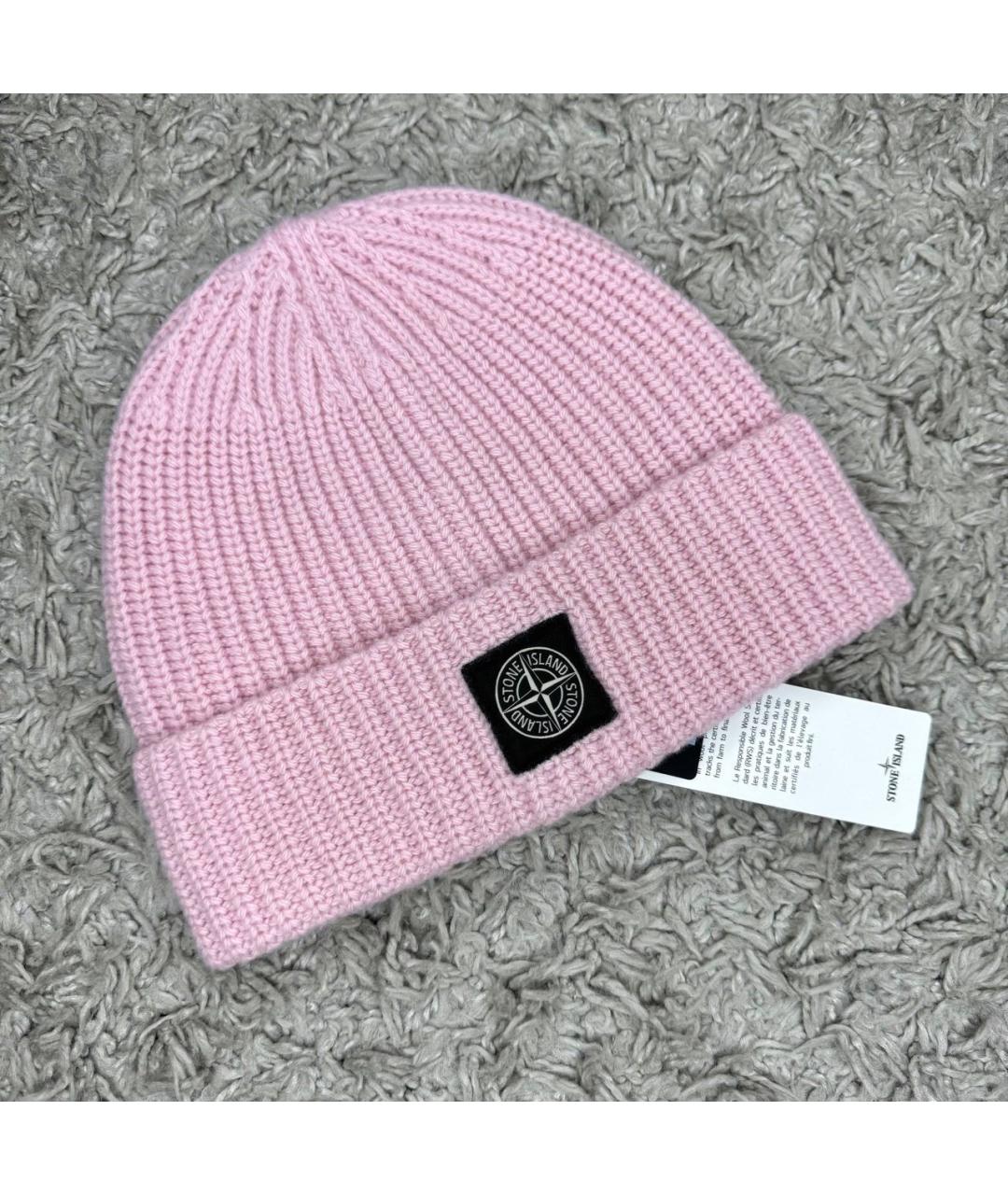 STONE ISLAND Розовая шерстяная шапка, фото 2