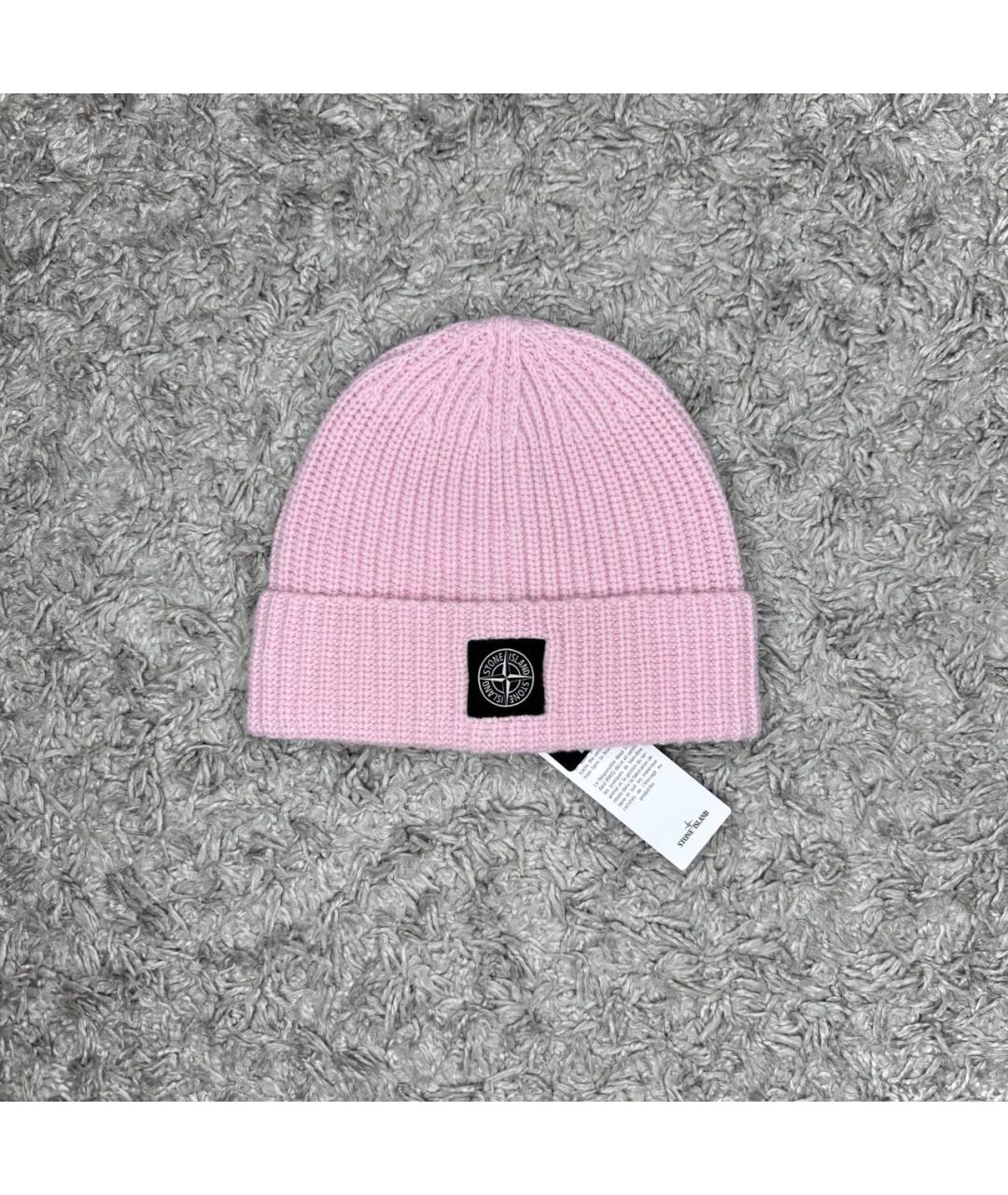 STONE ISLAND Розовая шерстяная шапка, фото 6