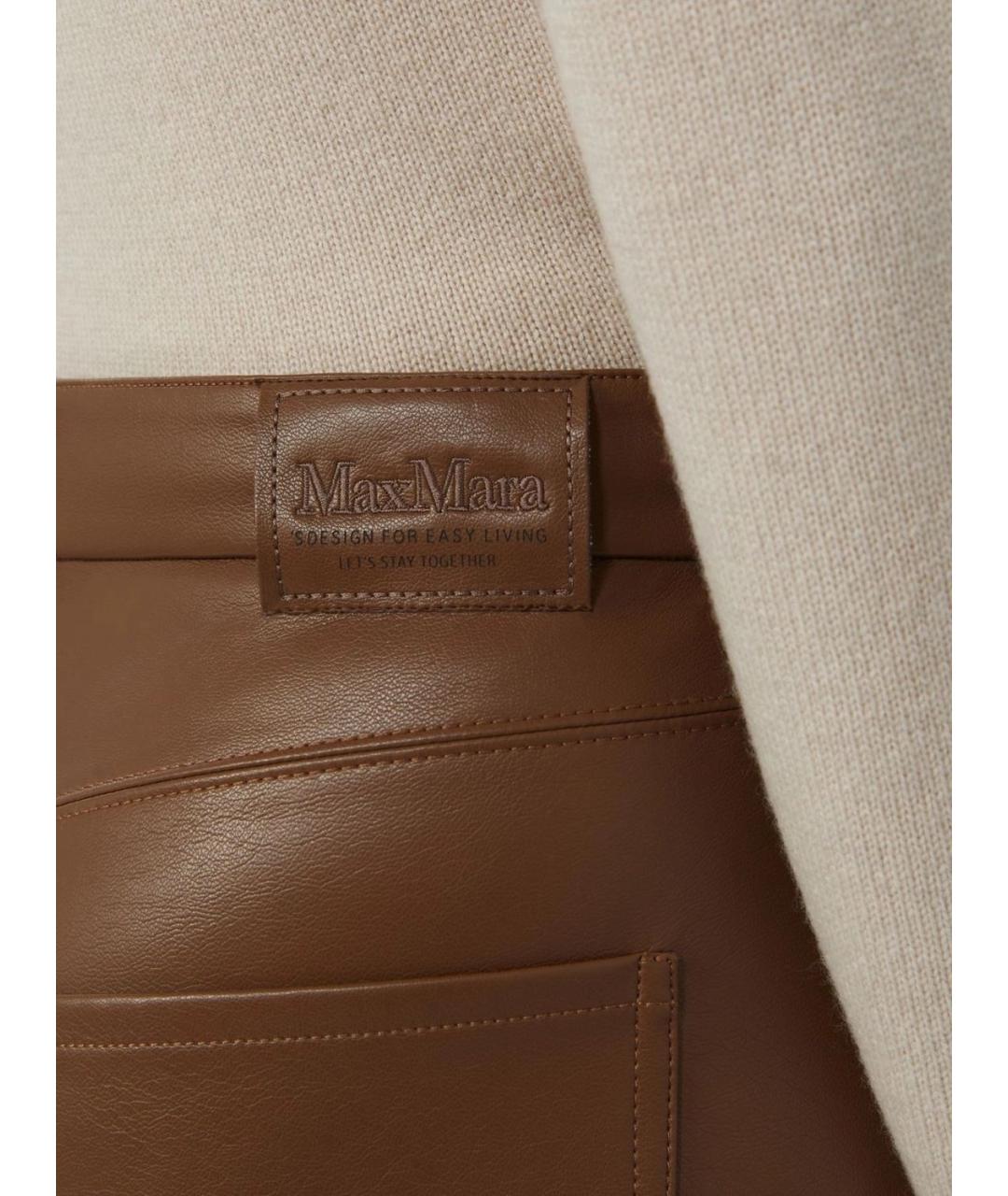 'S MAX MARA Коричневые прямые брюки, фото 4