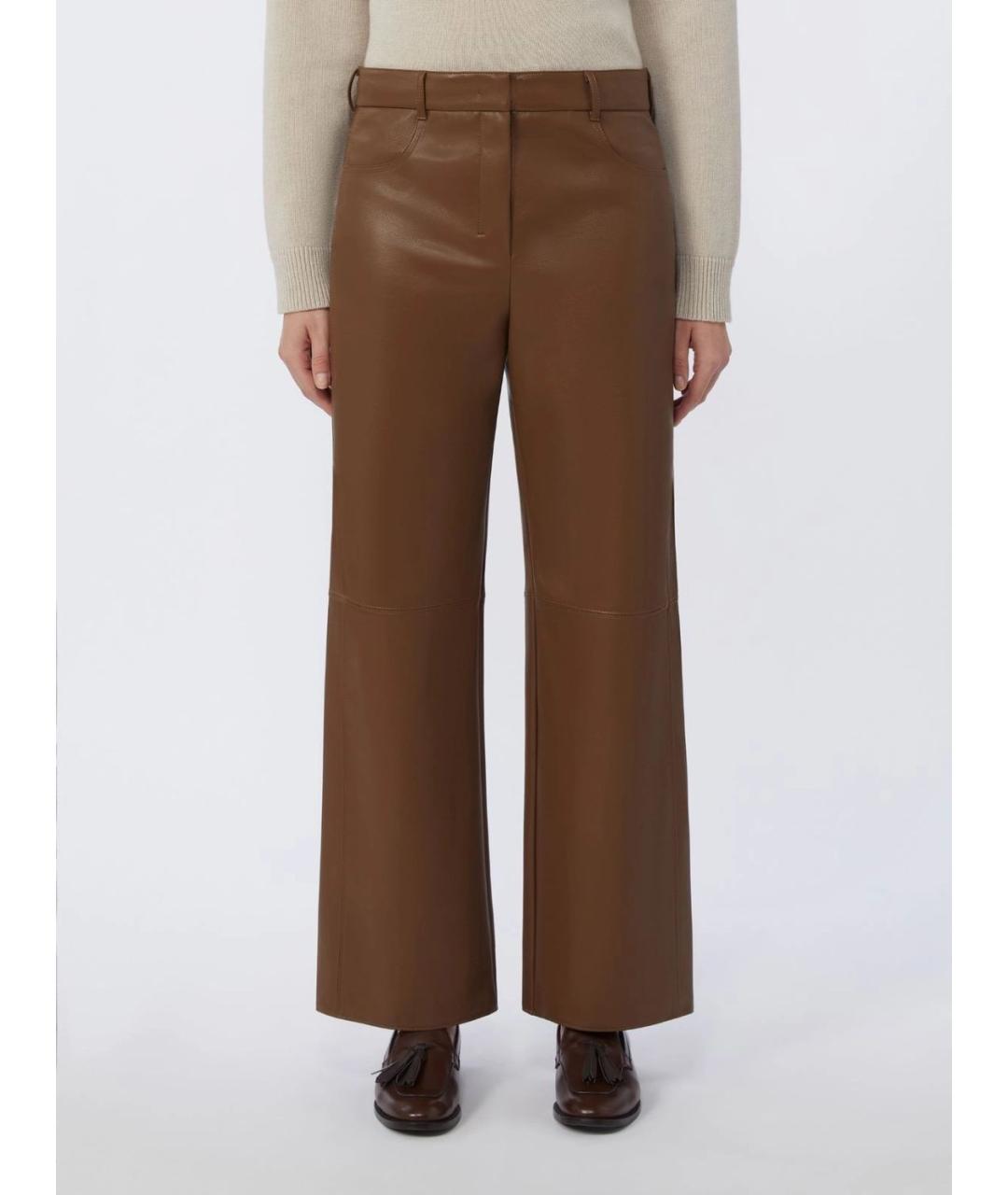 'S MAX MARA Коричневые прямые брюки, фото 2