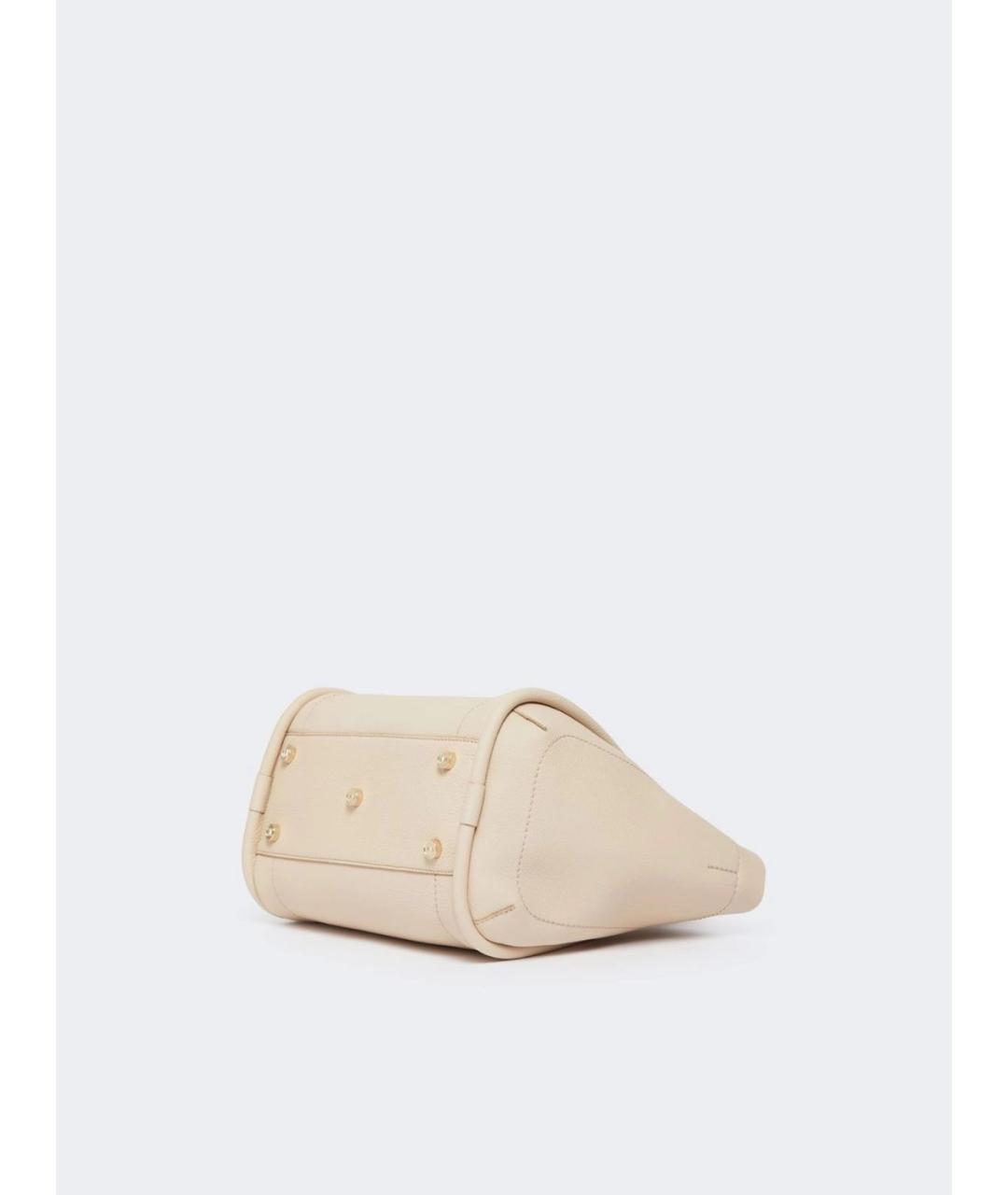 MAX MARA Белая кожаная сумка с короткими ручками, фото 5