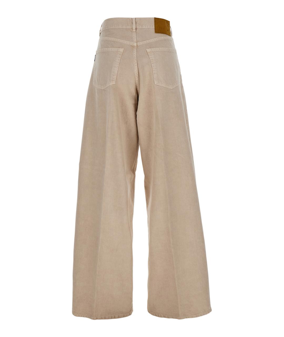 HAIKURE Бежевые хлопковые джинсы клеш, фото 2