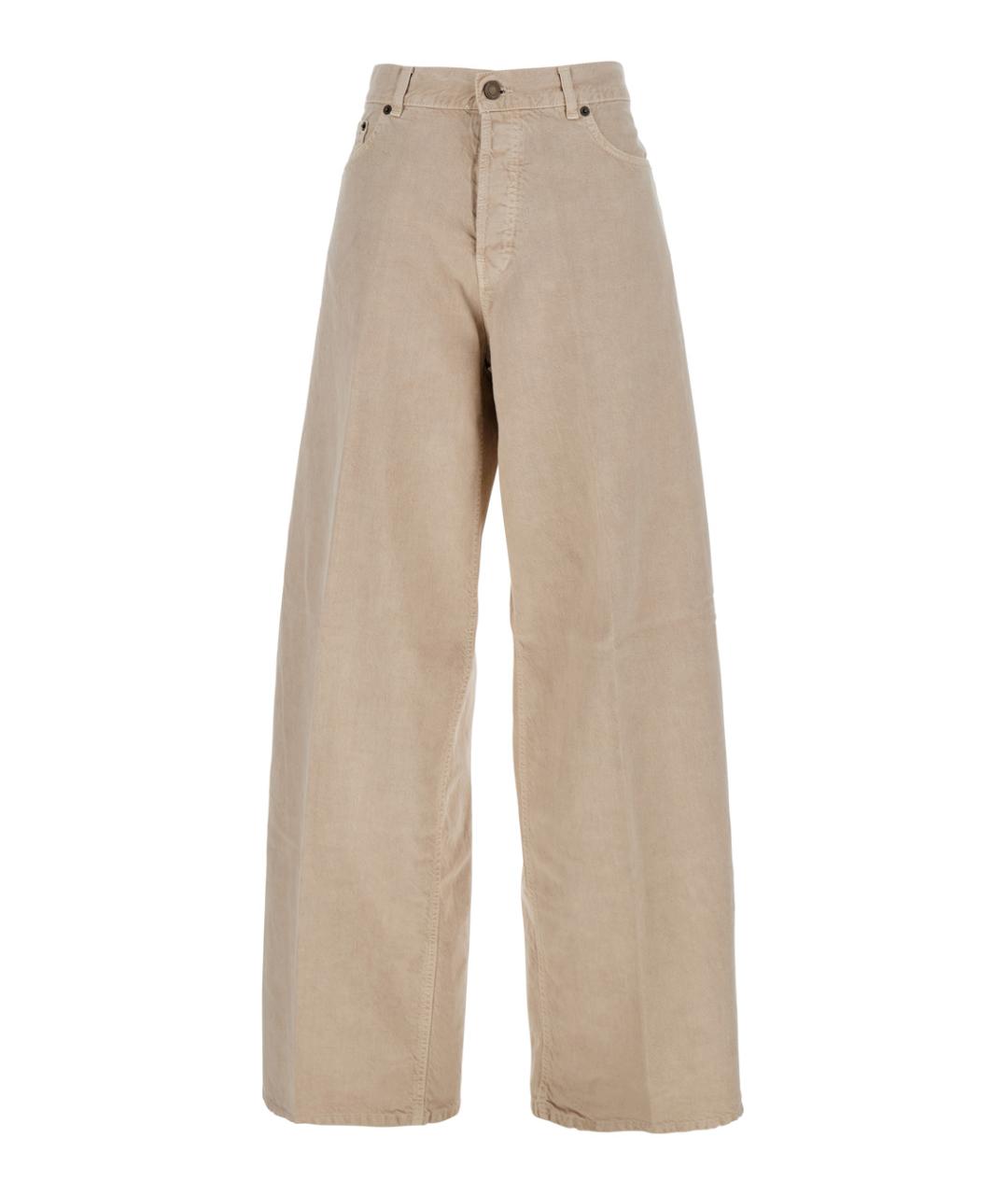 HAIKURE Бежевые хлопковые джинсы клеш, фото 1