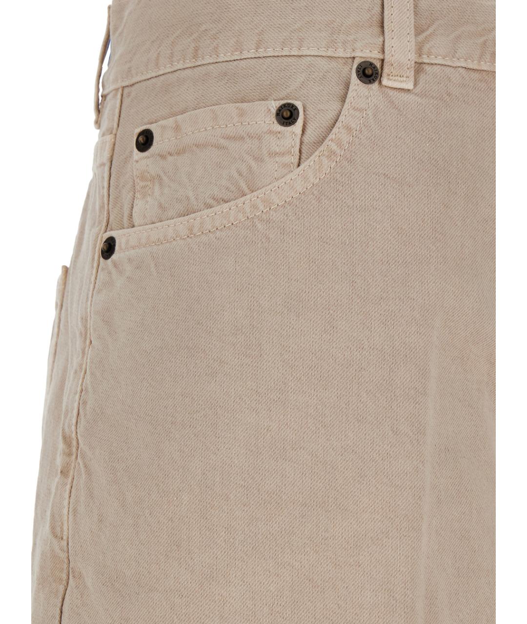 HAIKURE Бежевые хлопковые джинсы клеш, фото 3