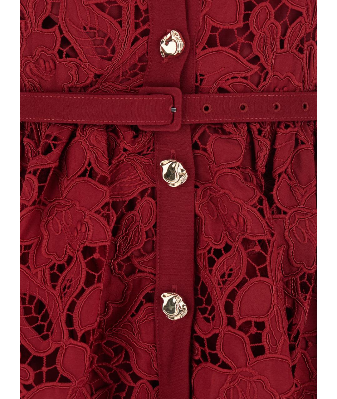 SELF-PORTRAIT Бордовое полиэстеровое платье, фото 3